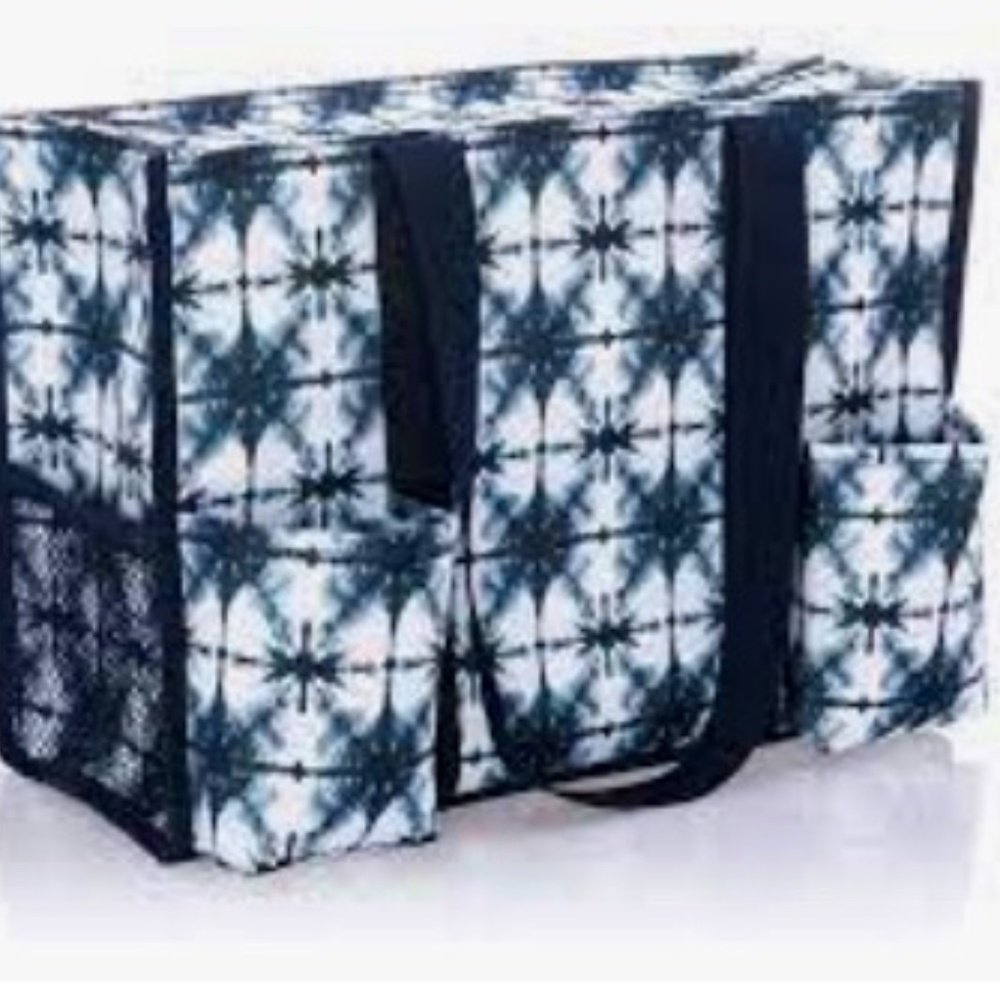Zip top organizing tote Indigo Burst